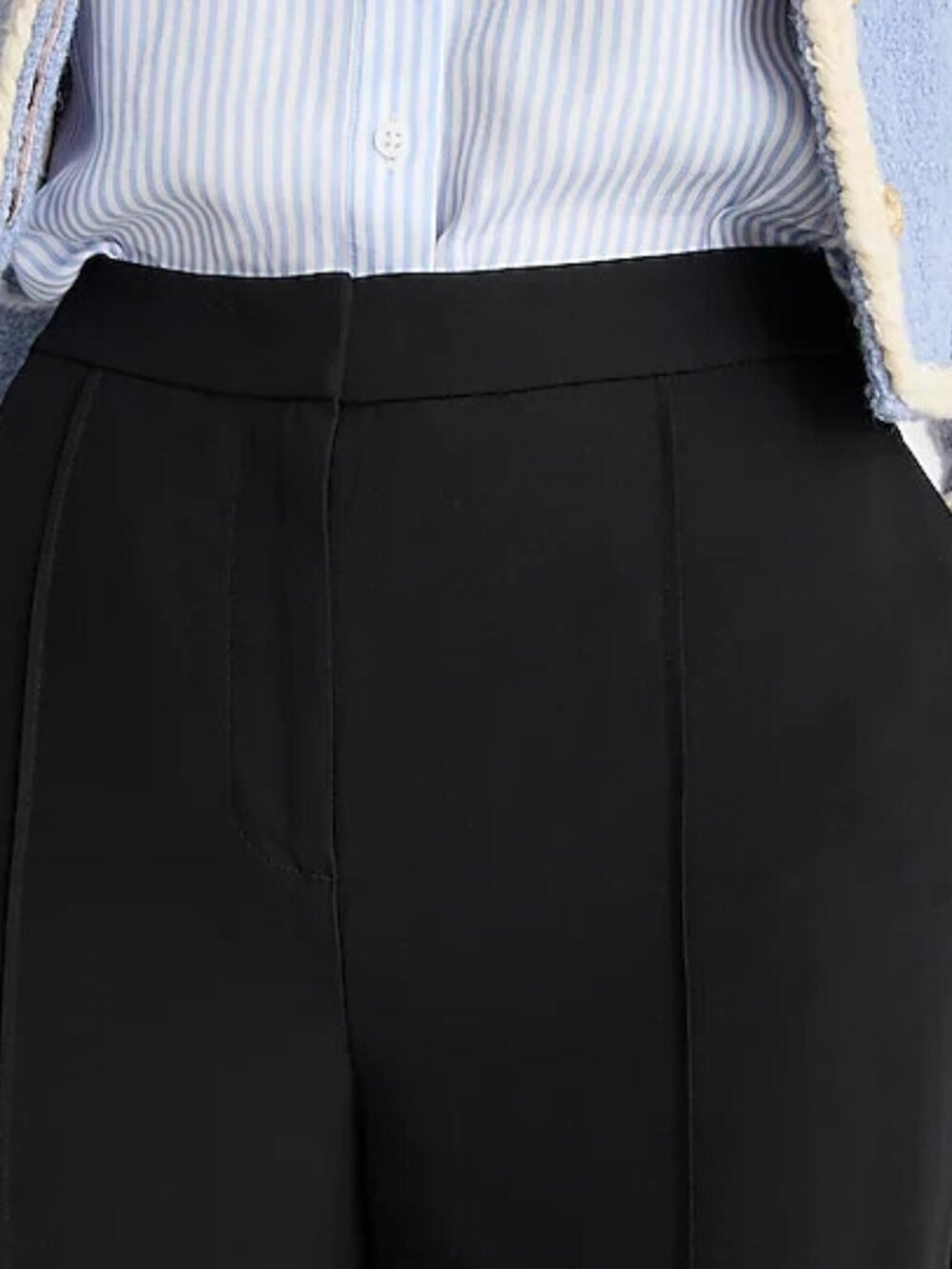 J.CREW Petite high-rise crepe trouser 12p petite size black color - Picture 2 of 5